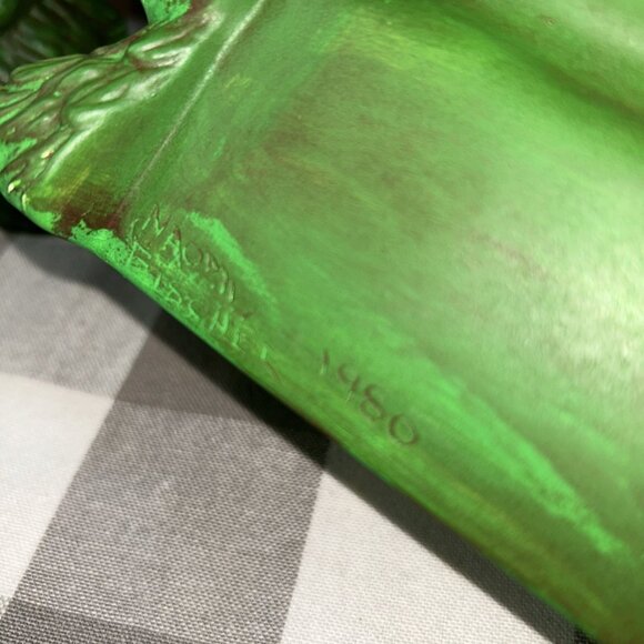 Set 2 Vintage Byron Mold Ceramic Christmas Trees Village Accessory Hand Painted - Picture 7 of 13